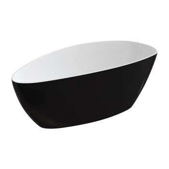 OMNIRES BARCELONA M+ wanna wolnostojąca, 156 x 71 cm, biały/czarny połysk BARCELONA156BCP BARCELONA156BCP od 