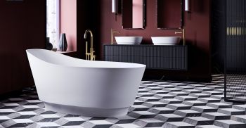  - OMNIRES NEO M+ wanna wolnostojąca z oparciem 158 x 72 cm biały połysk NEO158SWWBP - NEO158SWWBP - Łazienki Szydłowski