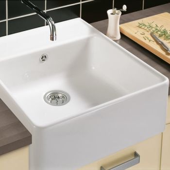 - VILLEROY&BOCH zlew ceramiczny 59,5 x 63 cm bez otworu na baterię kuchenną biały połysk 632061R1 - 632061R1 - Łazienki Szydłowski