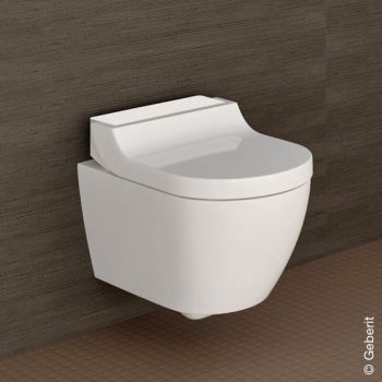 - GEBERIT AquaClean Tuma Comfort toaleta myjąca wisząca  z deską WC z powłoką keratec kolor biały , Panel dekoracyjny: szkło białe 146290SI1 - 146.290.SI.1 - Łazienki Szydłowski