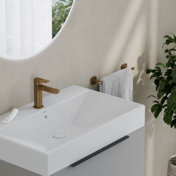 - KLUDI-RENON jednouchwytowa bateria umywalkowa 110 brąz szczotkowany 42282N175 - 42282N175 - Łazienki Szydłowski