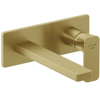  - KLUDI-RENON ścienna bateria umywalkowa 24 cm złoty szczotkowany 42245N075 - 42245N075 - Łazienki Szydłowski