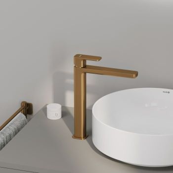 - KLUDI-RENON jednouchwytowa bateria umywalkowa wysoka brąz szczotkowany 42298N175 - 42298N175 - Łazienki Szydłowski