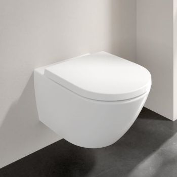 - Villeroy & Boch Subway 3.0 miska WC wisząca 56 x 37 cm z deską WC, z powłoką CeramicPlus, kolor stone white 4670T0RW+8M42S1RW - 4670T0RW+8M42S1RW - Łazienki Szydłowski