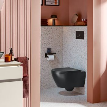 - Villeroy&Boch Subway 2.0 miska WC wisząca z DirectFlush z CeramicPlus,+ deska sedesowa kolor pure black 5614R0R7 + 8M42S1R7 - 5614R0R7 + 8M42S1R7 - Łazienki Szydłowski