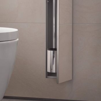  - Emco Asis Plus moduł toaletowy, z zestawem ze szczotką WC, z uchwytem na papier i zapasowy papier do wyłożenia płytkami, kolor: aluminium 975611011 - 975611011 - Łazienki Szydłowski