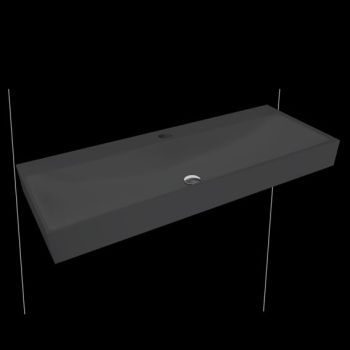  - KALDEWEI SILENIO umywalka ścienna 120 x 46 cm stal emaliowana kolor czarny mat z Perl-Effekt 904506303676 - 904506303676 - Łazienki Szydłowski