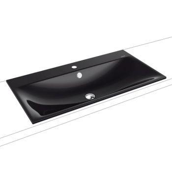  - KALDEWEI SILENIO umywalka wpuszczana w blat 90 x 46 cm stal emaliowana kolor czarny z Perl-Effekt 907806013701 - 907806013701 - Łazienki Szydłowski