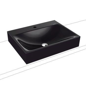 - KALDEWEI SILENIO umywalka nablatowa 60 x 46 cm stal emaliowana kolor czarny z Perl-Effekt 904106303701 - 904106303701 - Łazienki Szydłowski