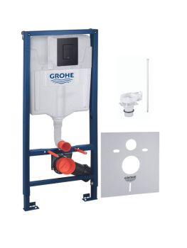  - GROHE-Rapid SL stelaż podtynkowy do WC 5w1 reduktor przepływu z przyciskiem Skate Cosmopolitan czarny mat 1000046 - 1000046 - Łazienki Szydłowski