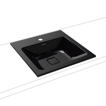 - KALDEWEI CONO umywalka 50 x 50 cm wpuszczana w blat stal emaliowana kolor czarny z Perl-Effekt 908206013701 - 908206013701 - Łazienki Szydłowski