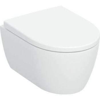  - GEBERIT iCon Zestaw wiszącej miski WC lejowa, krótka, ukryte mocowania, TurboFlush, z deską sedesową biały z KeraTect 503048008 - 503.048.00.8 - Łazienki Szydłowski