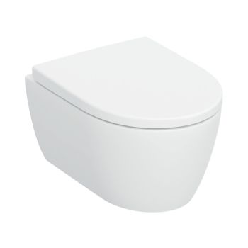  - GEBERIT iCon Zestaw wiszącej miski WC lejowa, krótka, ukryte mocowania, TurboFlush, z deską sedesową biały mat 503049JT1 - 503.049.JT.1 - Łazienki Szydłowski