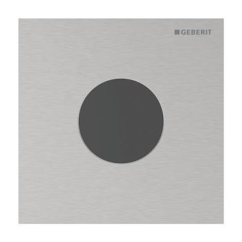 - GEBERIT typ 40 System spłukiwania pisuarów z elektronicznym uruchamianiem spłukiwania, zasilanie bateryjne, płyta przykrywająca okrągły szczotkowany, z powłoką easy-to-clean 116034FW1 - 116.034.FW.1 - Łazienki Szydłowski