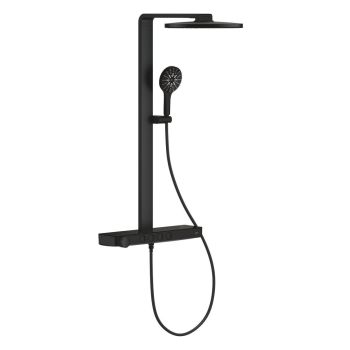 - GROHE- Rainshower Aqua Pure System prysznicowy z deszczownicą i termostatem do montażu ściennego phantom black 101680KF00 - 101680KF00 - Łazienki Szydłowski