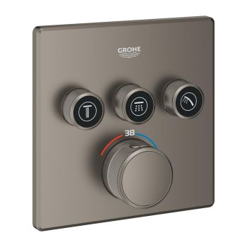 - GROHE-SmartControl Bateria termostatyczna do obsługi trzech wyjść wody  satin graphite 29126MG0 - 29126MG0 - Łazienki Szydłowski