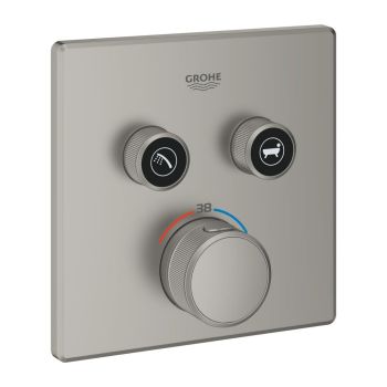 - GROHE-SmartControl Bateria termostatyczna do obsługi dwóch wyjść wody satin steel 29124MS0 - 29124MS0 - Łazienki Szydłowski
