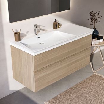  - ideal Standard Finesse szafka pod umywalkę 120cm, 2 szuflady, pozycja misy z lewej dąb biały  E3447US - E3447US - Łazienki Szydłowski