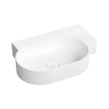  - OMNIRES OVO M+ umywalka nablatowa/wisząca - prawa, 64 x 44 cm bez otworu pod armaturę biały połysk OVO645UWPBP - OVO645UWPBP - Łazienki Szydłowski