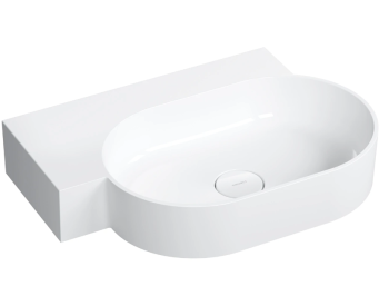  - OMNIRES OVO M+umywalka nablatowa/wisząca - lewa, 64 x 44 cm bez owtoru na armaturę biały połysk OVO645UWLBP - OVO645UWLBP - Łazienki Szydłowski