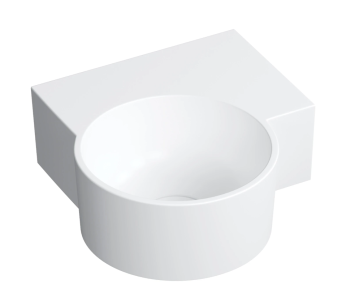 - OMNIRES OVO M+ umywalka nablatowa/wisząca - prawa,bez otworu pod armaturę 33 x 34 cm biały mat OVO335UWPBM - OVO335UWPBM - Łazienki Szydłowski