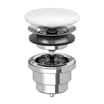  - VILLEROY&BOCH Niezamykany zawór umywalkowy z pokrywą ceramiczną w kolorze stone white  683500RW - 683500RW - Łazienki Szydłowski