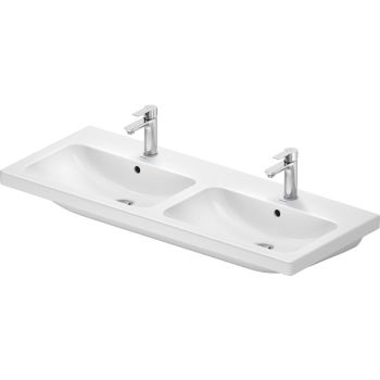 - DURAVIT D-Code podwójna umywalka 120 x 48 cm z przelewem biały połysk 24001200002 - 24001200002 - Łazienki Szydłowski