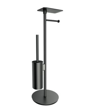 - OMNIRES MODERN PROJECT stojak na papier i szczotkę toaletową z półką grafit szczotkowany MP60820GR - MP60820GR - Łazienki Szydłowski