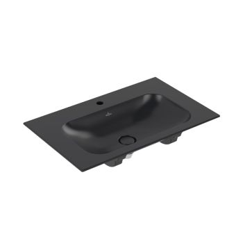 - Villeroy & Boch Finion umywalka meblowa z otworem pod baterię 80 x 50 pure black z CeramicPlus 416484R7 - 416484R7 - Łazienki Szydłowski