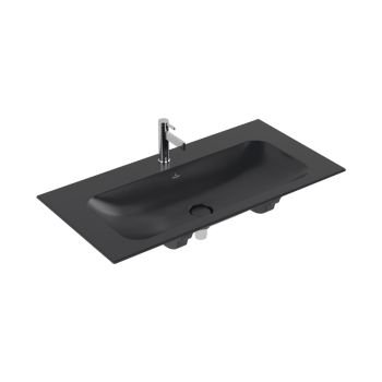 - Villeroy & Boch Finion umywalka meblowa z otworem pod baterię 100 x 50 pure black z CeramicPlus 4164ABR7 - 4164ABR7 - Łazienki Szydłowski