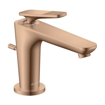  - AXOR Citterio C bateria umywalkowa 90 CoolStart  z kompletem odpływowym z cięgłem, szlif kwadratowy czerwony złoty szczotkowany 49011300 - 49011300 - Łazienki Szydłowski