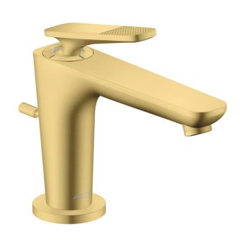  - AXOR Citterio C bateria umywalkowa 90 CoolStart do małych umywalek z kompletem odpływowym z cięgłem, szlif kwadratowy mosiądz szczotkowany 49011950 - 49011950 - Łazienki Szydłowski