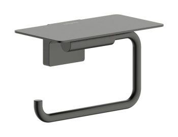  - Hansgrohe AddStoris S Uchwyt na papier toaletowy z półką czarny chrom szczotkowany 41789340 - 41789340 - Łazienki Szydłowski