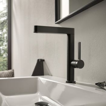 - HANSGROHE Finoris bateria umywalkowa czarny chrom szczotkowany 76060340 - 76060340 - Łazienki Szydłowski