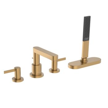 - HANSGROHE Finoris 4-otworowa bateria wannowa, na brzeg wanny brąz szczotkowany 76444140 - 76444140 - Łazienki Szydłowski