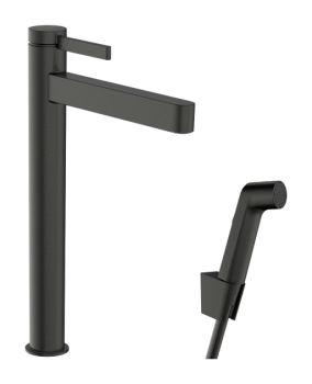  - HANSGROHE Finoris bateria umywalkowa 260 ze słuchawką Bidette i wężem 160 cm czarny chrom szczotkowany 76220340 - 76220340 - Łazienki Szydłowski