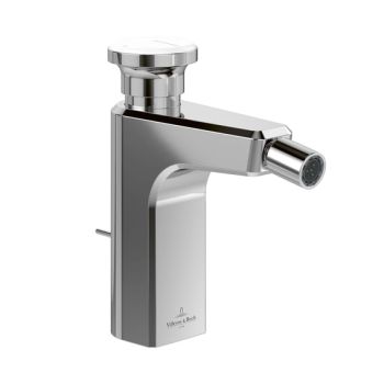 - Villeroy & Boch Vea bateria bidetowa z zestawem odpływowym z cięgnem, chrom / biały TVB11700100261 - TVB11700100261 - Łazienki Szydłowski