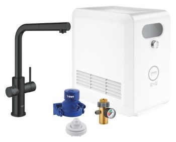  - GROHE-Blue Professional Zestaw z wyciąganą wylewką w kształcie L kolor czarny mat 31326KS2 - 31326KS2 - Łazienki Szydłowski