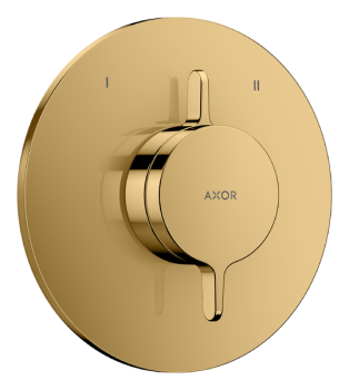  - AXOR One Bateria z mieszaczem do 2 odbiorników, podtynkowa złoty optyczny polerowany  48415990 - 48415990 - Łazienki Szydłowski