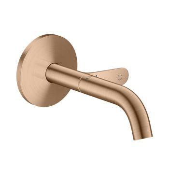 - AXOR One Bateria umywalkowa Select z wlewką 16 cm, ścienna, podtynkowa czerwone złoto szczotkowane 48180310 - 48180310 - Łazienki Szydłowski