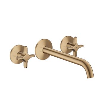  - AXOR One 3-otworowa bateria wannowa z uchwytami krzyżowymi, ścienna, podtynkowa brąz szczotkowany 48430140 - 48430140 - Łazienki Szydłowski