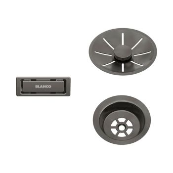  - Blanco Zestaw odpływowo-przelewowy do zlewozmywaka jednokomorowego kolor dark steel satyna 206900 - 206900 - Łazienki Szydłowski