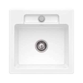  - Villeroy & Boch Siluet 50 S Flat zlewozmywak 49 x 49 cm kolor biały połysk z CeramicPlus 33451FR1 - 33451FR1 - Łazienki Szydłowski