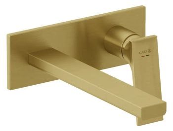  - KLUDI DECUS ścienna bateria umywalkowa ,wylewka 24 cm złoty szczotkowany 54245N075 - 54245N075 - Łazienki Szydłowski