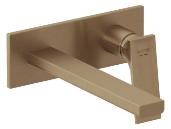 - KLUDI DECUS ścienna bateria umywalkowa ,wylewka 24 cm brąz szczotkowany 54245N175 - 54245N175 - Łazienki Szydłowski