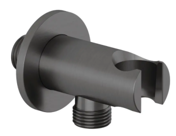  - KLUDI A-QA przyłącze kątowe do węża natryskowego ze ściennym uchwytem natryskowym czarny szczotkowany 65567N200 - 65567N2-00 - Łazienki Szydłowski