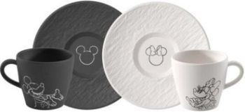  - Villeroy&Boch Manufacture Mickey Mouse Filiżanka do kawy ze spodkiem - 4 części czarno-biały, 1047198519 - 1047198519 - Łazienki Szydłowski