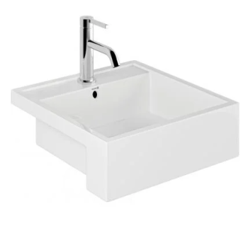  - KLUDI RESA umywalka ceramiczna 46 x 46 cm częściowo wpuszczana w blat biała 57W0143 - 57W0143 - Łazienki Szydłowski