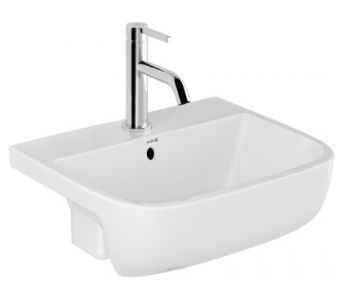  - KLUDI RESA umywalka ceramiczna 42 x 35 cm częściowo wpuszczana w blat biała 57W0243 - 57W0243 - Łazienki Szydłowski
