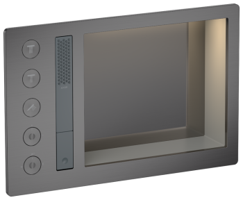 - AXOR Incava System prysznicowy 600/390 z baterią termostatyczną do 3 odbiorników do wersji z oświetleniem czarny chrom szczotkowany 35740340 - 35740340 - Łazienki Szydłowski